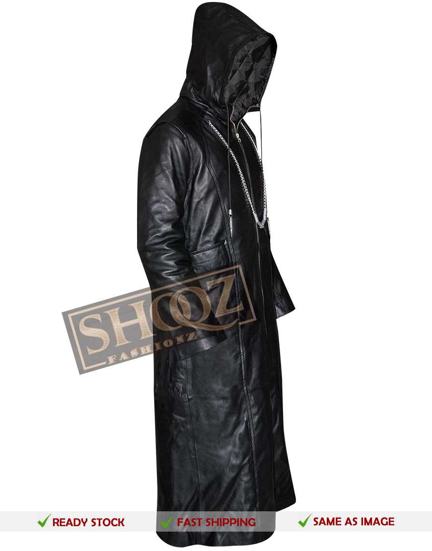 Kingdom Hearts Organization 13 Enigma Leather Hoodie Costume Coat Kingdom Hearts Organization 13 Enigma Leather Hoodie Costume Coat